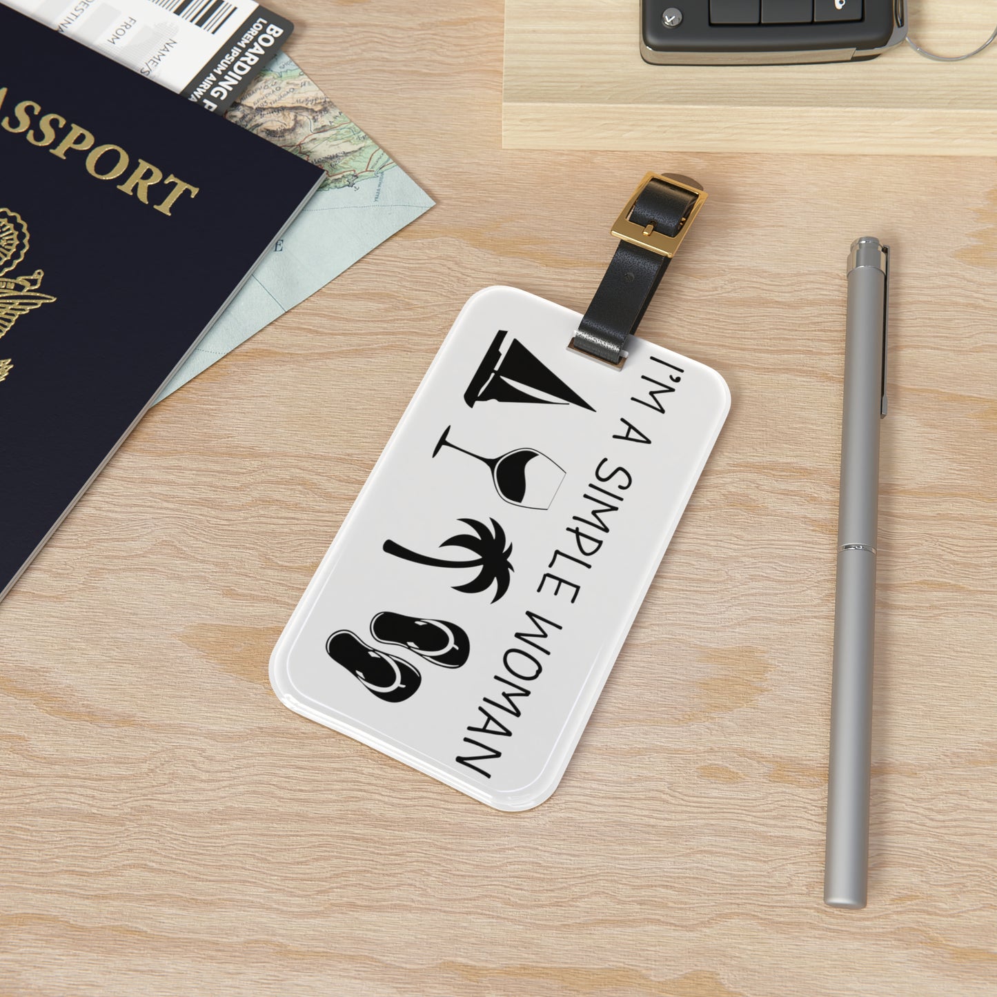 Simple Woman with a Sail Boat Luggage Tag