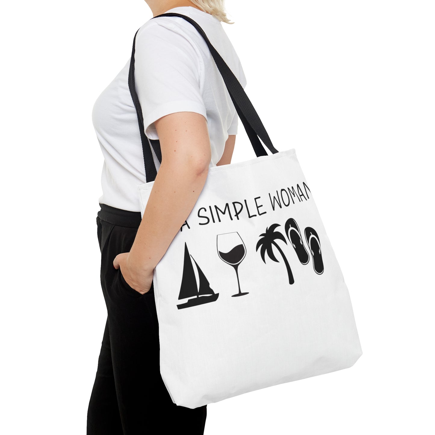 Simple Woman with a Sail Boat Tote Bag